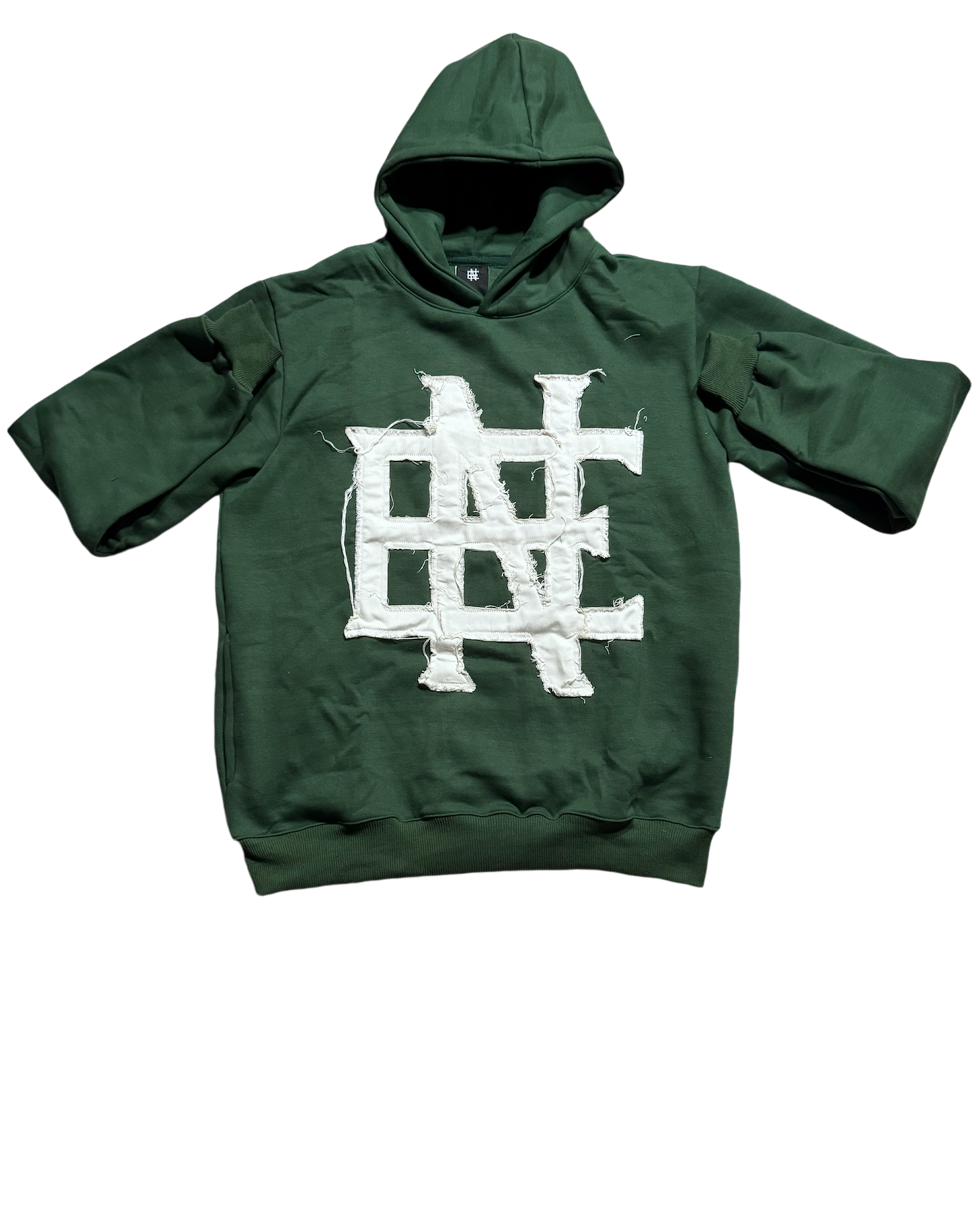 Oversized Forest green distressed hoodie